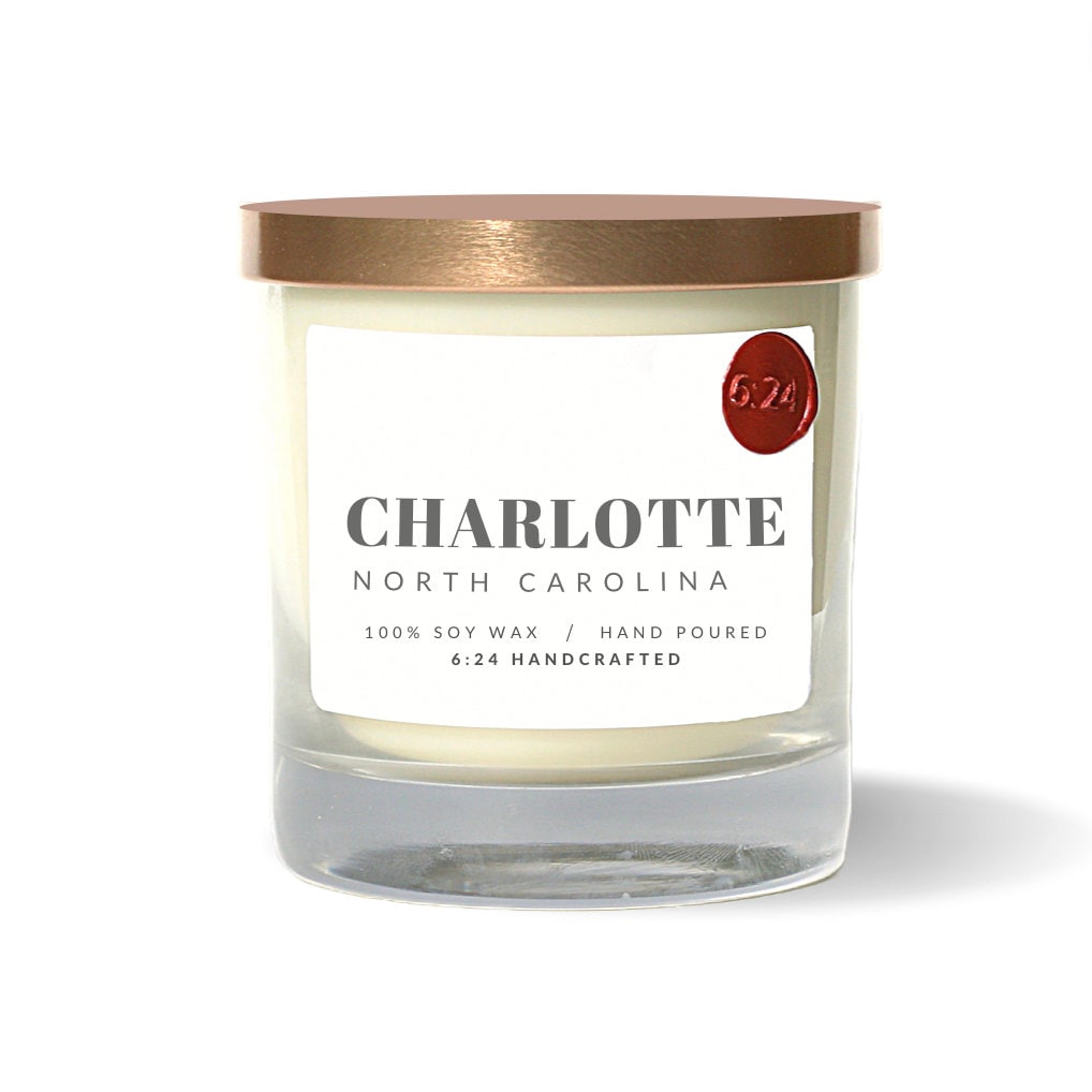 Charlotte, North Carolina Candle | Handmade Scented City Candle | 100% Soy Wax | Housewarming Gift
