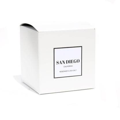 a white box with a san diego label on it