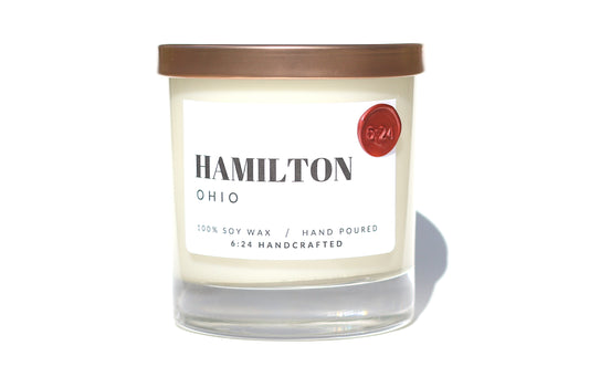 Hamilton, Ohio candle that smells like fresh downtown Carnival Corn